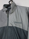 Marmot men's two-toned gray and black lightweight full-zip windbreaker jacket.