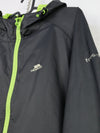 Trespass Unisex Qikpac waterproof packaway jacket with a lime green zipper.