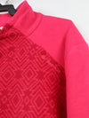 QUECHUA full-zip fleece jacket with a patterned print.