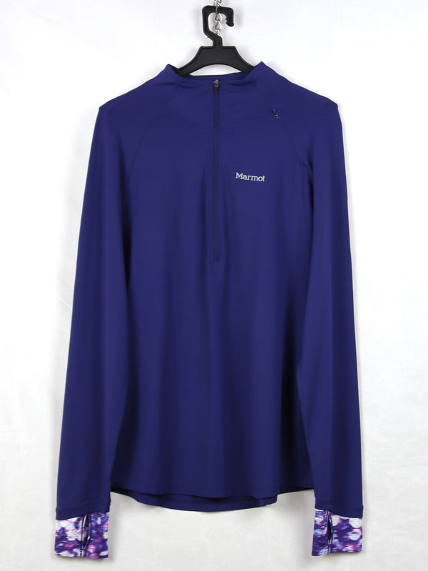 Marmot Leconte Fleece Half-Zip Pullover for womenwith a patterned cuff.