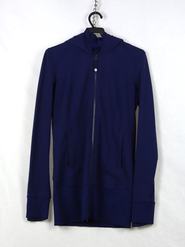 Lululemon hooded jacket appears to be a navy blue full-zip model