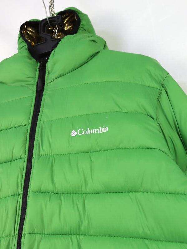 Columbia Powder Lite hooded puffer jacket.