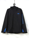 Helly Hansen Ervik or Seven J waterproof and windproof jacket with blue branding and details.
