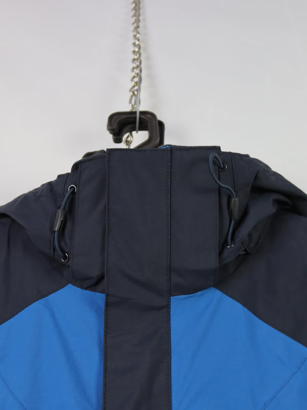 Helly Hansen jacket , older model of a men's blue and black waterproof shell jacke
