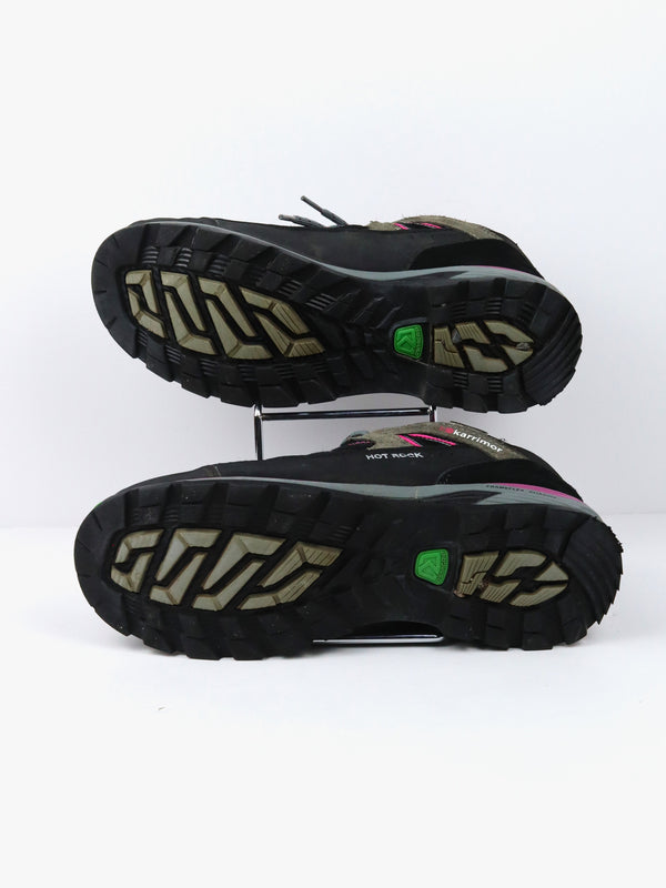 Karrimor Womens Hot Rock Low Walking Shoes Waterproof Lace Up Breathable Padded Black/Pink