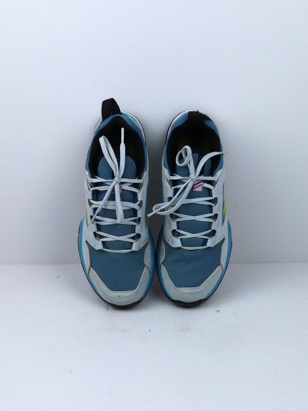 Adidas Terrex Agravic Flow trail sneakers in a halo blue and white colorway