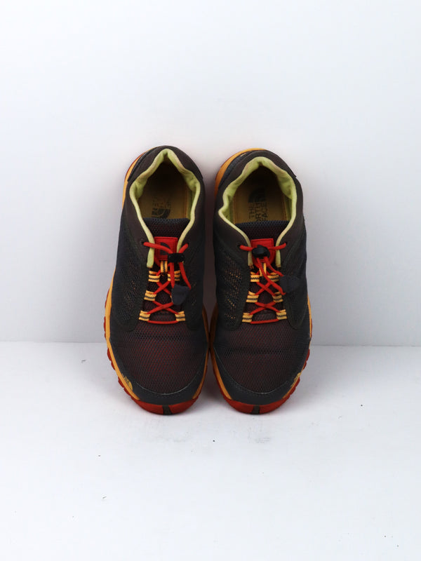 The North Face Litewave Ampere II running shoes in a grey and orange colorway.