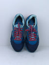 Columbia Montrail Trans Alps F.K.T. II trail running shoe in a blue and red colorway.