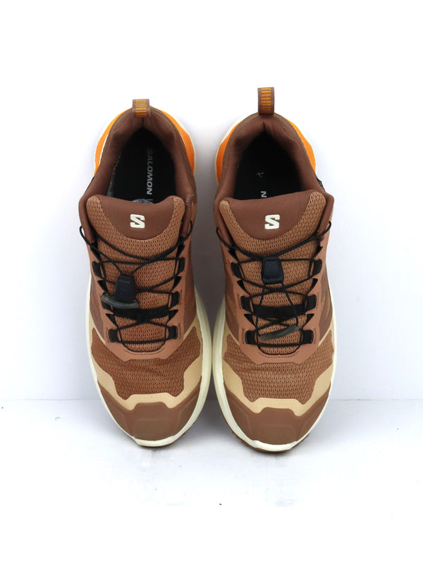 Salomon X-Adventure GTX trail running shoes in a brown/orange colorway