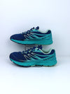 Salomon Sense Link running shoes in a blue and turquoise colorway.