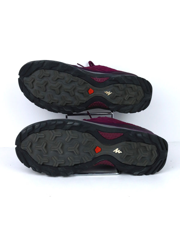 Quechua MH500 Evofit women's waterproof hiking shoes in raspberry/purple.